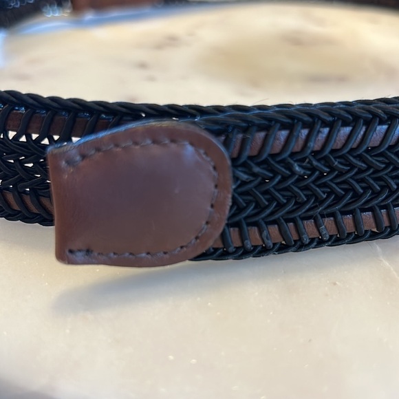 2-Torino belts both size 46 black/ brown woven and taupe/brown woven NWT - Picture 8 of 17